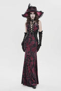 Off Shoulder Halterneck Lace Jsk Dress Black Red Gothic