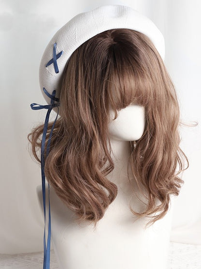 Color Options Thin Lolita 7 Beret Ribbon Lace-up