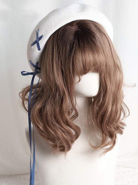 Color Options Thin Lolita 7 Beret Ribbon Lace-up