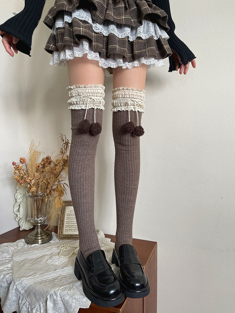 Pom-Pom Colors Lace 5 Decorations Trim Stockings with