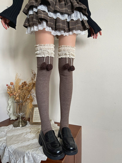 Pom-Pom Colors Lace 5 Decorations Trim Stockings with