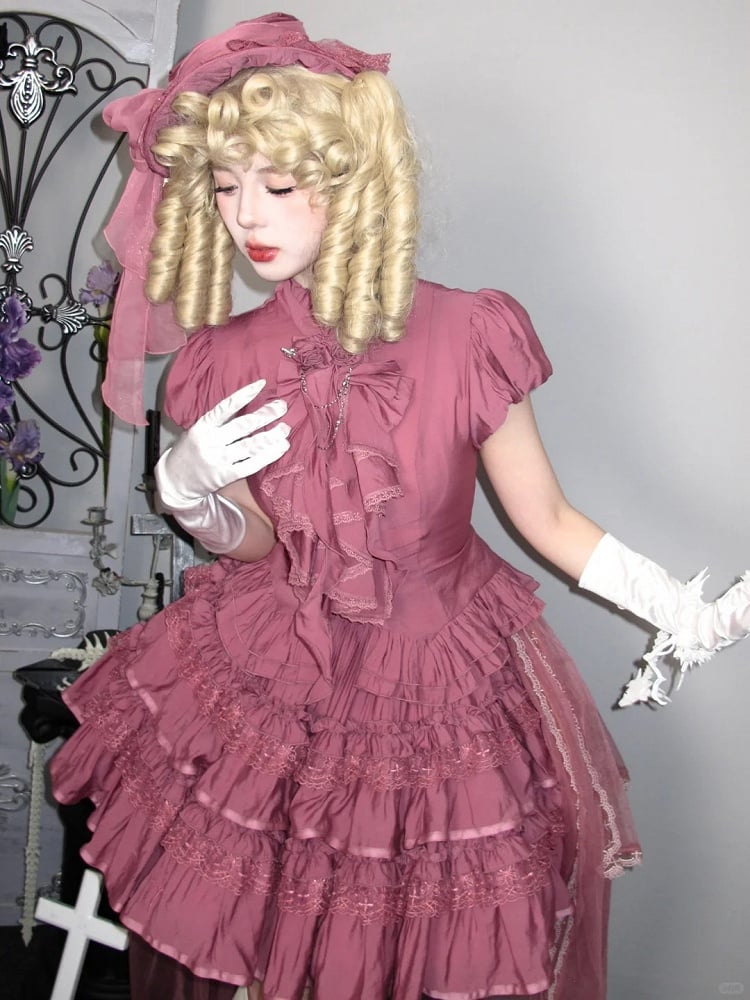 Pink Puff Short Sleeves Gothic Lolita  Blouse