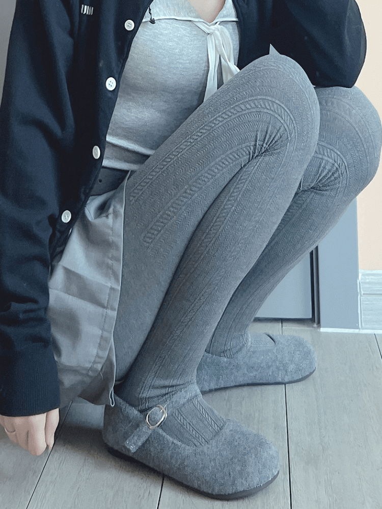 ライトグレー/ダークグレー/アプリコットタイツ