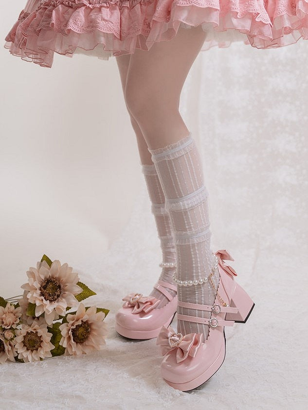 Janes Mary Snap Closure Circular Sweet with Pink Lolita