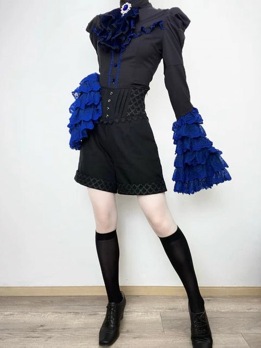 Lolita Boned Waist Corset Shorts Black Ouji High Belt Prince