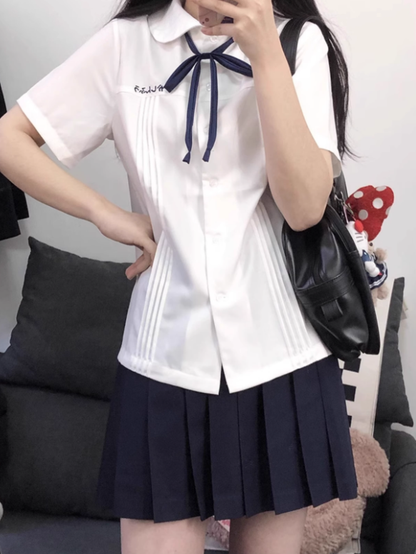 Blue Pleated Legnth JK /55CM Uniform 39CM Dark Skirt