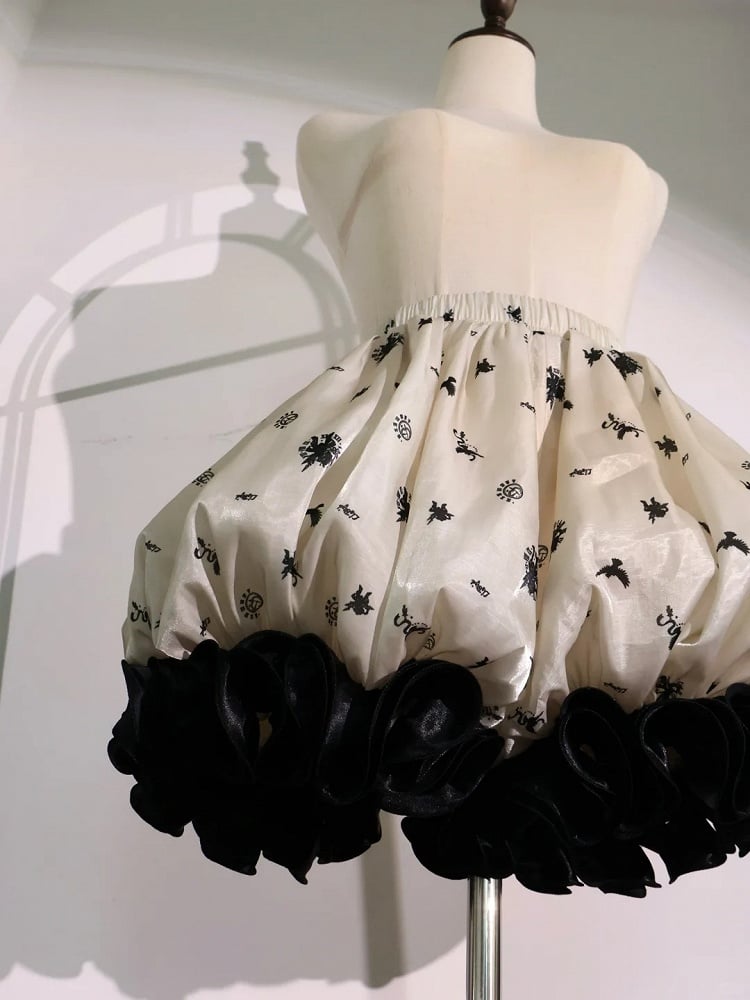 Komplettes Lolita Circus Ärmel Set in Schwarz – Vibes Sweet und Puff White