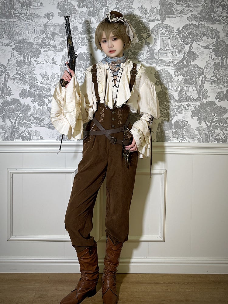 Hohe Kaffeeriemen Lolita Ouji Gürtel Taille mit Hosenkorsett