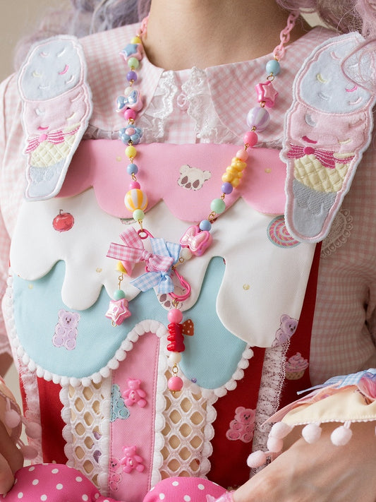 Süße Perlenkette Lolita Bunt