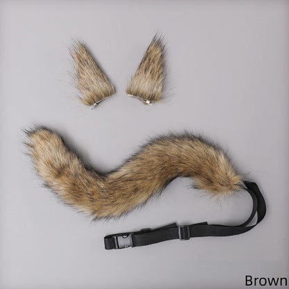 A Tail Plush Cute Kitty Set - Hair 5 Clips of Lolita Pair + Colors