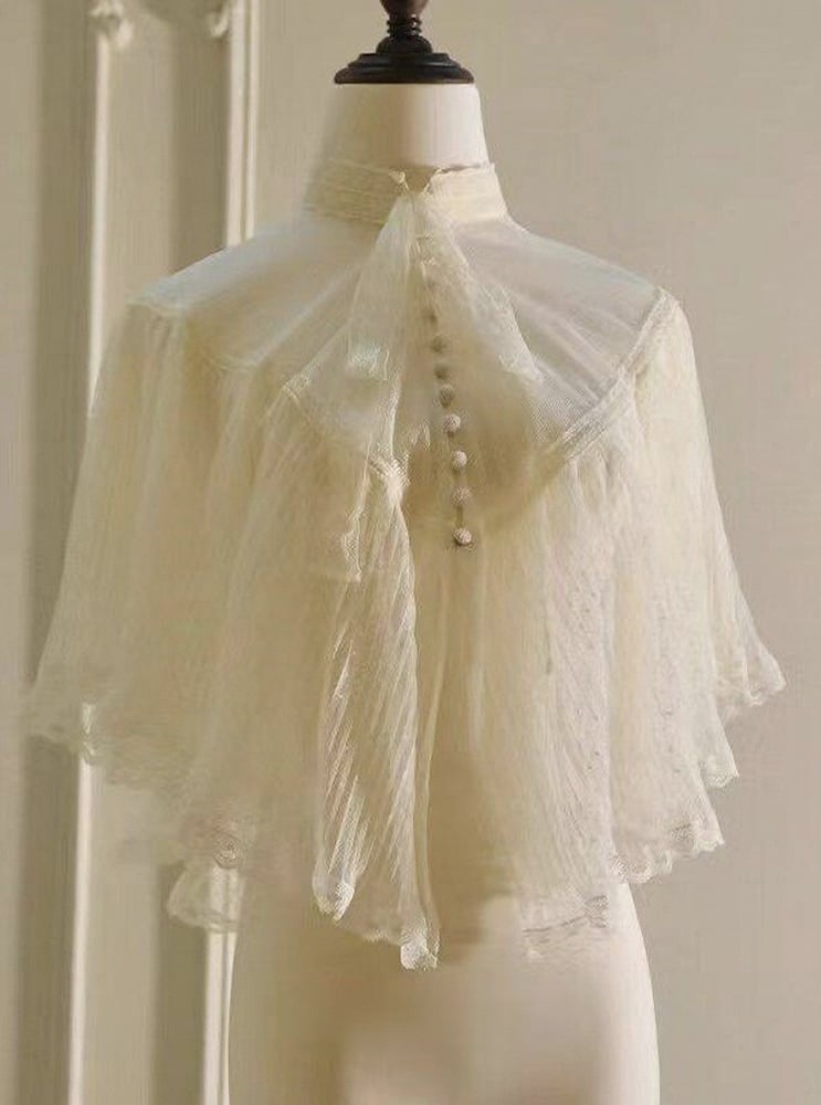 Lolita Détails Châle Élégant Rayé Blanc