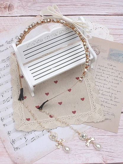 Charms Jirai Rhinestone KC Chain Pearl With 5 Bowknot Options Kei Color