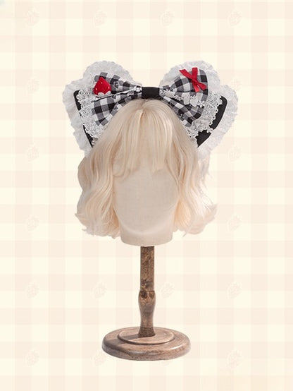 Bow Gingham Strawberry with KC Accents Lolita and Black/Red/Pink