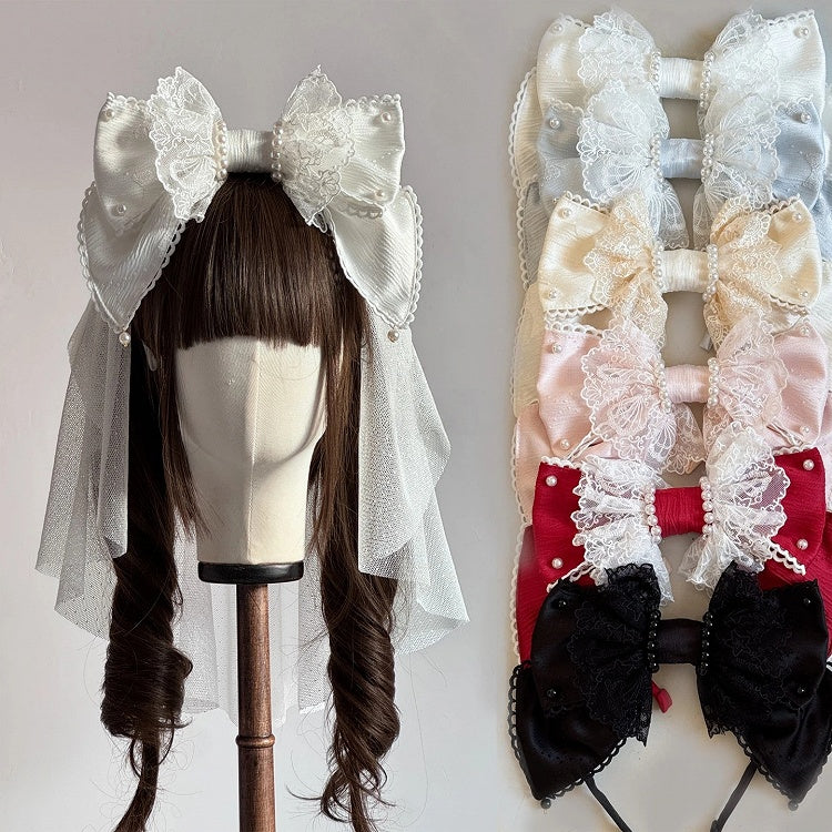 KC Lace Bow (Multi-Colorways) Large Pearl
