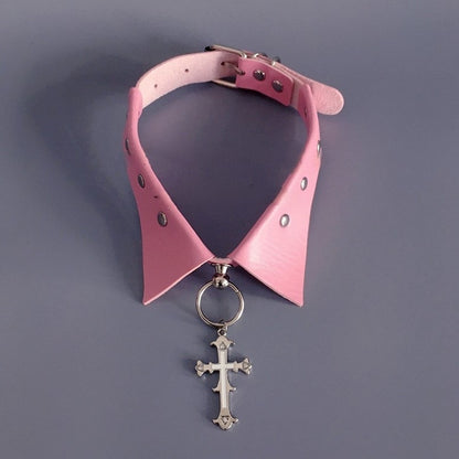with Pendant Colors Cross PU 5 Choker