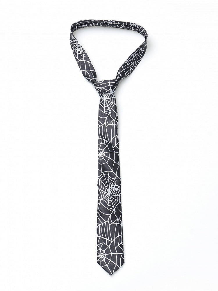 Pattern Black Necktie Gothic Spiderweb