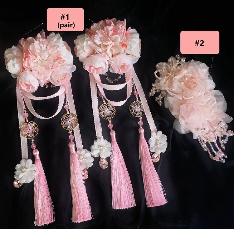 Rose Flower Tassel Hairclip - sedef