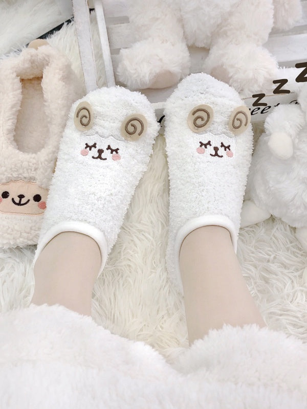 3 Colors Cute Lamb Pattern Warm Anti-Slip Socks