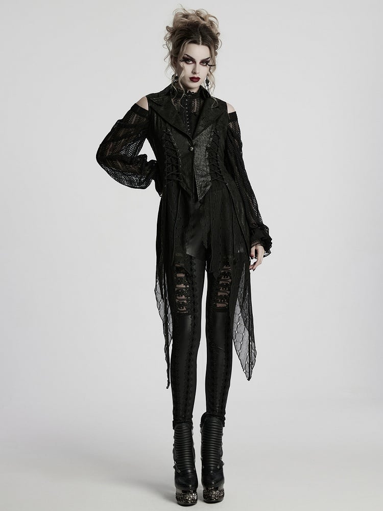 Black Gothic Dark Alien Asymmetric Vest