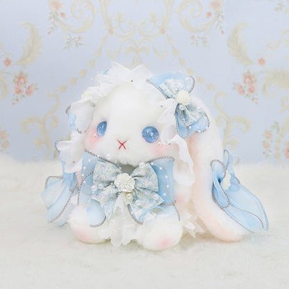 Bunny Flower Convertible Bowknot with White Blue Accents Bag Strap Plush
