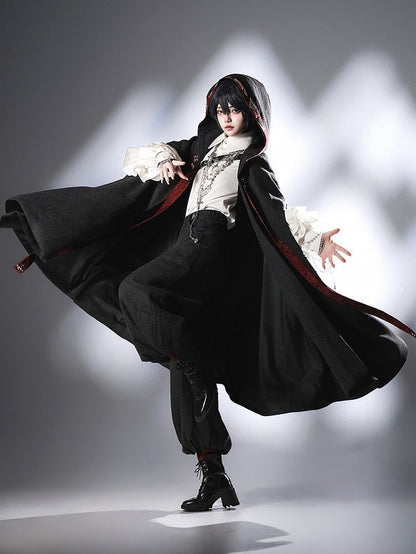 Schwarze Ouji Lolita Knickerbocker mit roten Bündchen