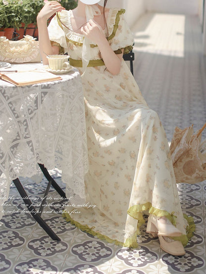 Stück Empire Taille Grün Taillengürtel Elegante Klassische Lolita One mit Blumenkleid