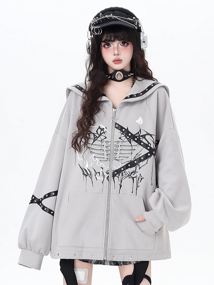 Jacket Gray Bittersweet Collar Accents Sailor - Star Light