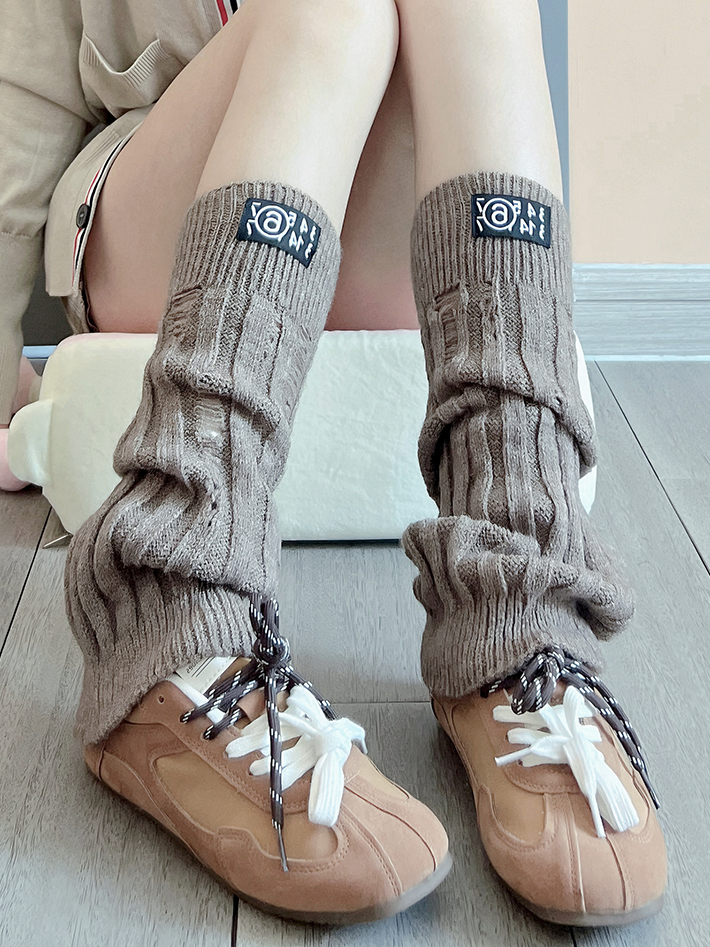 Off-white/Black Knitted Leg Warmers