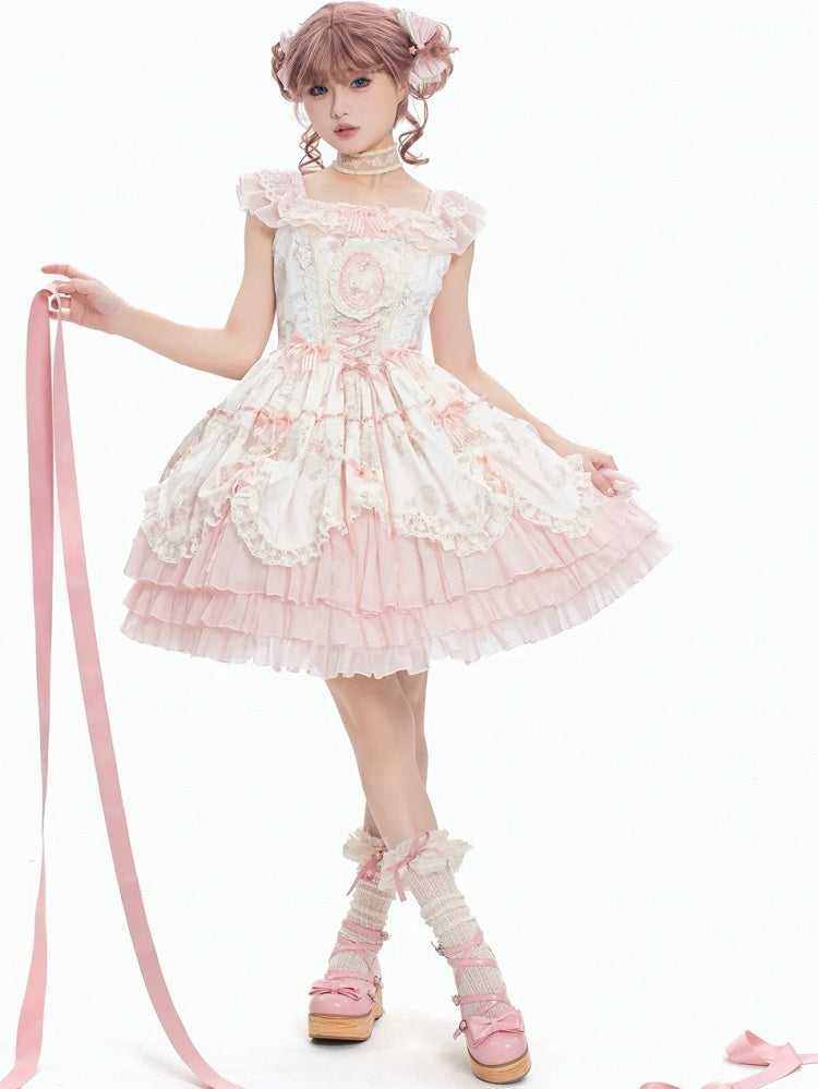 Lolita Toe Shoes Platform Round Sweet - Pink Peach