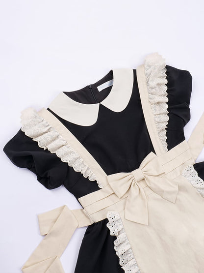 / and Beige Version Black Apron Dress Lolita Short Long Maid