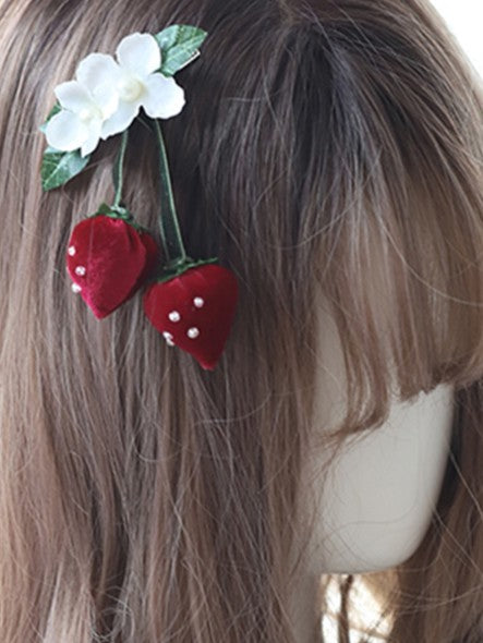 Strawberry 6 Hairclip Options Sweet Bowknot Lolita