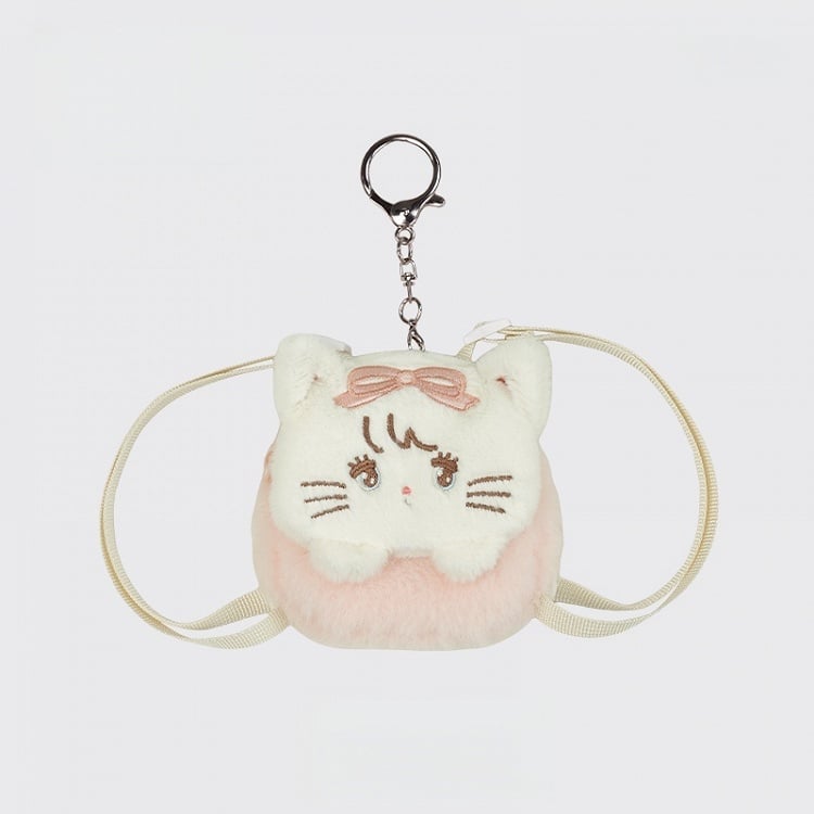 Cute Chain White Purse Coin Pink Plushie Key Kitty-shaped