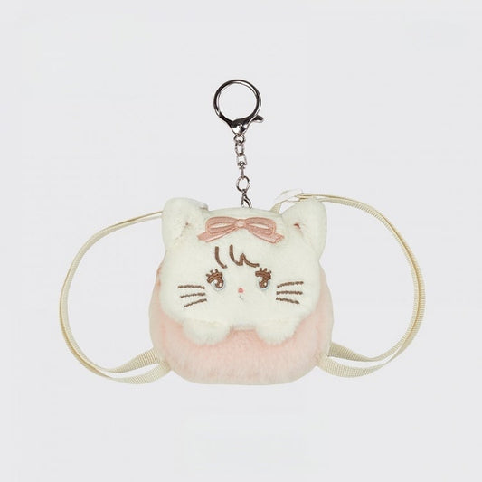 Cute Chain White Purse Coin Pink Plushie Key Kitty-shaped