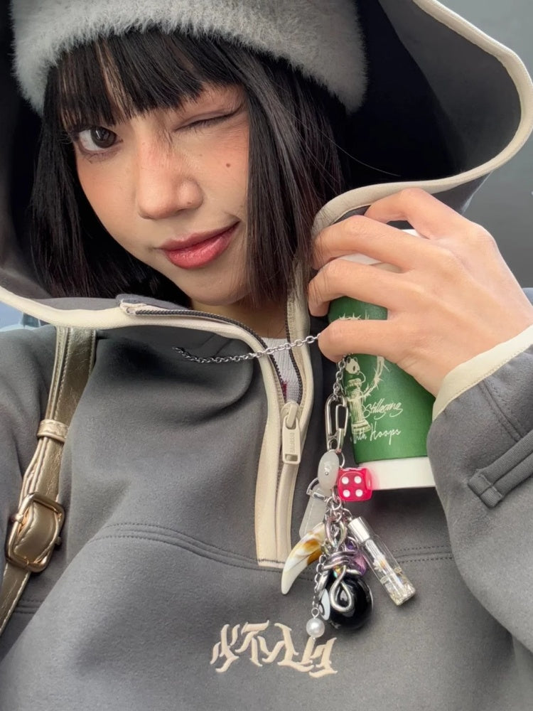 Y2K Silber Würfel Billard Ball Charm Schlüsselanhänger