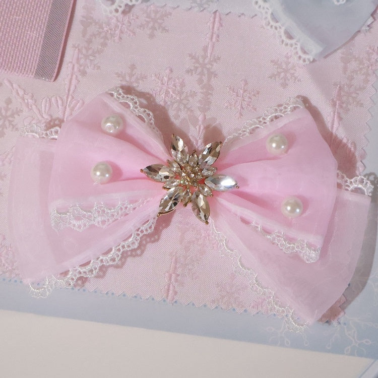 Color Decorated Options Hairclip Beaded And Rhinestone Bowknot 5