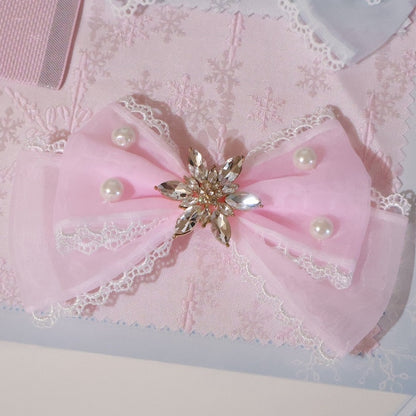 Color Decorated Options Hairclip Beaded And Rhinestone Bowknot 5