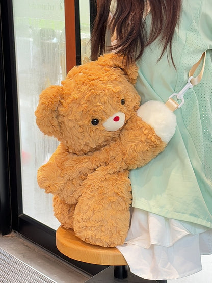 Dunkelgelber Bär Plüsch Rucksack Umhängetasche Klein/Mittel/Groß