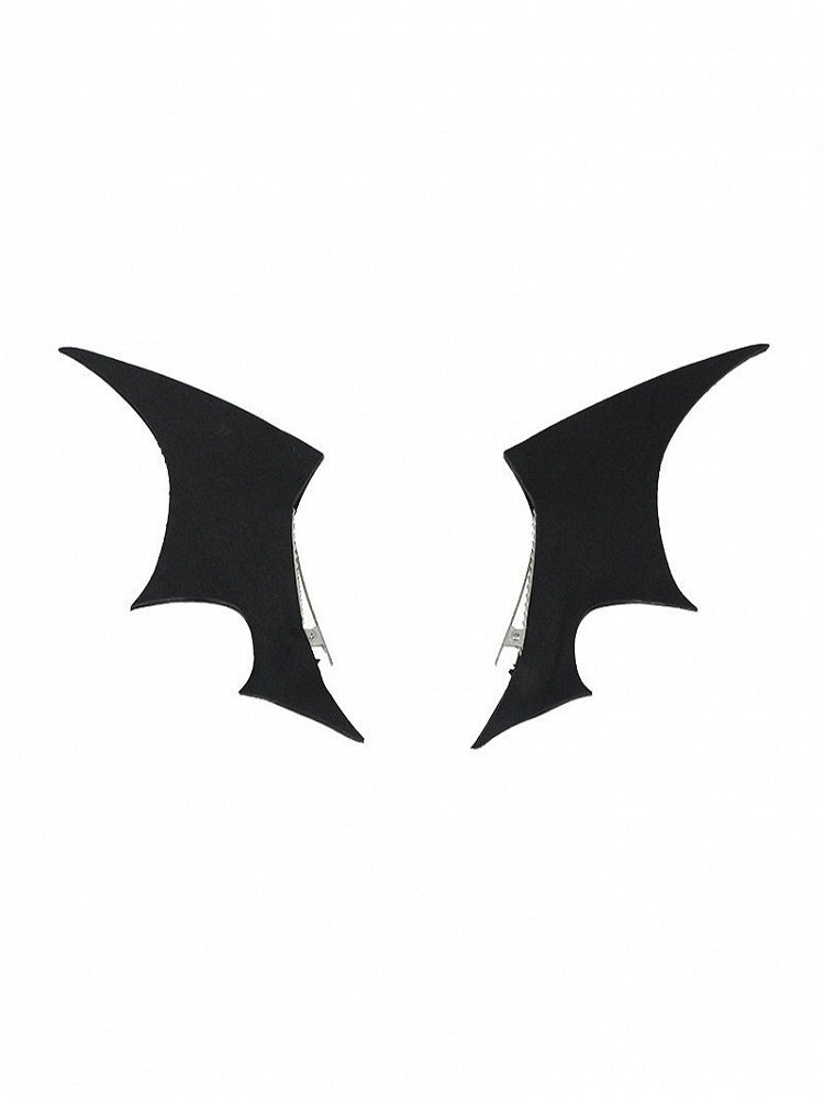 Black Gothic Hairclip with Demon Wing Design - WhaleHall