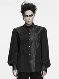 Asymmetrical Black Men's Punk Shirt - Punk Rave