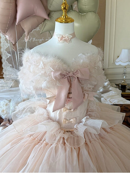 Feather Shawl Pink Soft Elegant - Diamond Honey