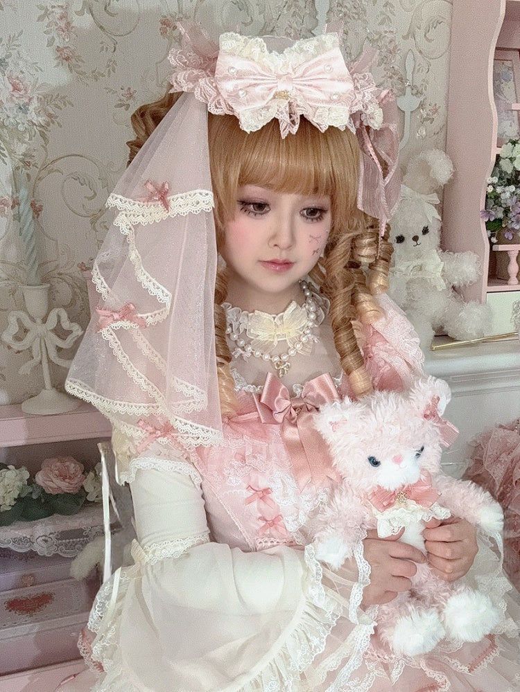 3 Mini + Floral Options Design Trim Details Bowknot Lace Hat Veil Color