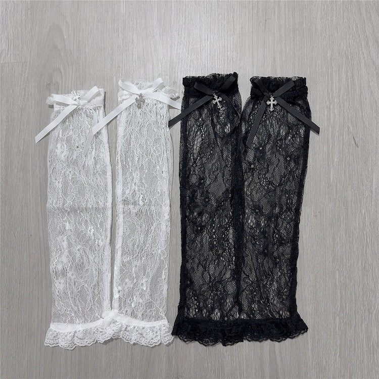 Jirai Kei Black Lace Cape Short Sleeve Blouse/ Sleeves Only