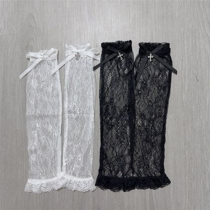 Jirai Kei Black Lace Cape Short Sleeve Blouse/ Sleeves Only