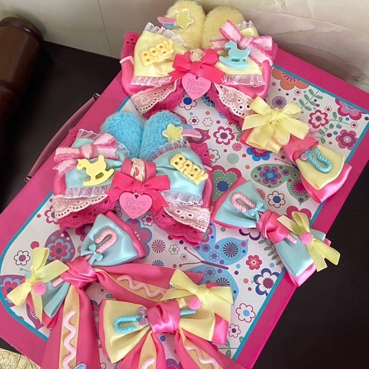 Options Available 2 Ribbon Hairclip Color Lolita Dreamy Bowknot Candy-Colored -