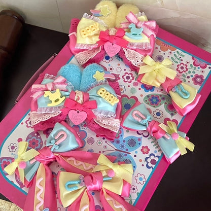 Options Available 2 Ribbon Hairclip Color Lolita Dreamy Bowknot Candy-Colored -