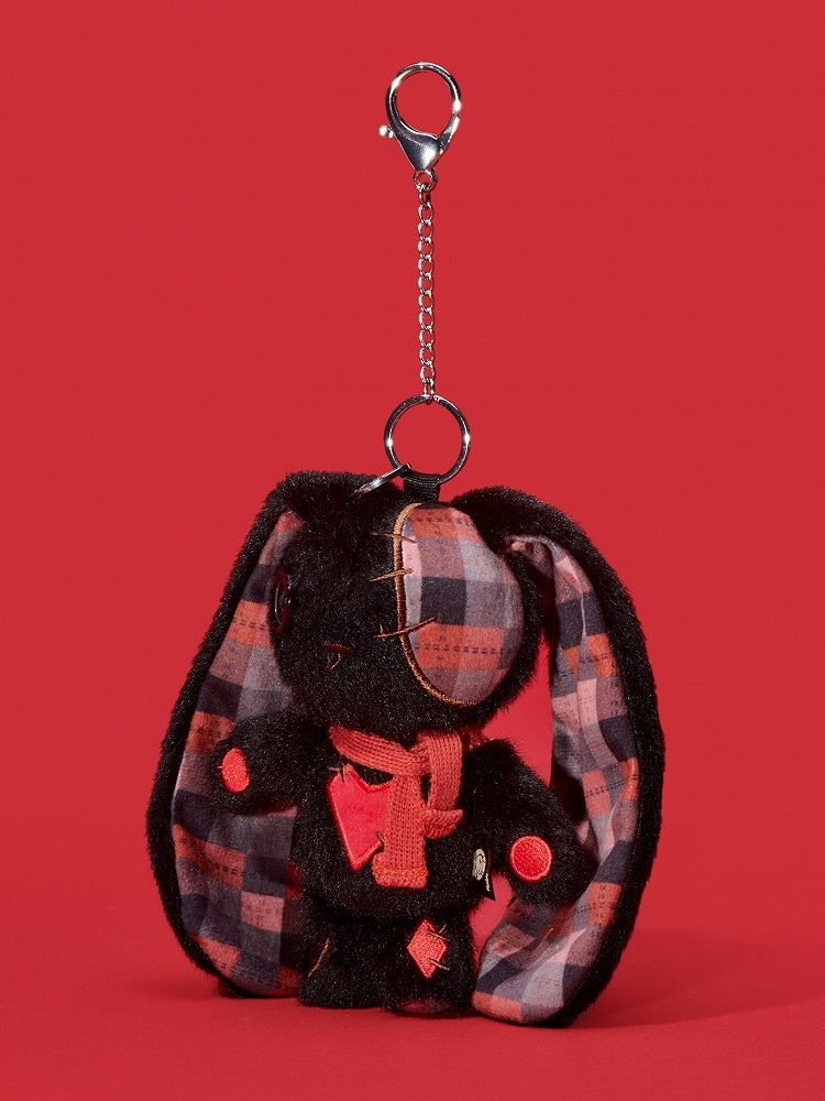 Porte-clés brodé Guro Bunny Heart Noir - Kawaii