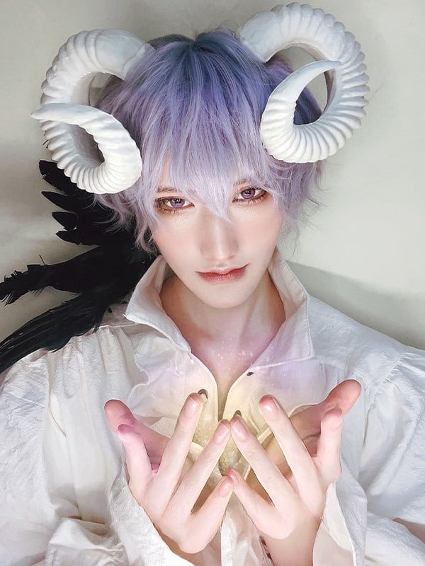 Lila-blaue Ombre 28CM Ouji Kurzhaarperücke