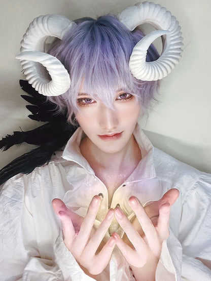 Lila-blaue Ombre 28CM Ouji Kurzhaarperücke