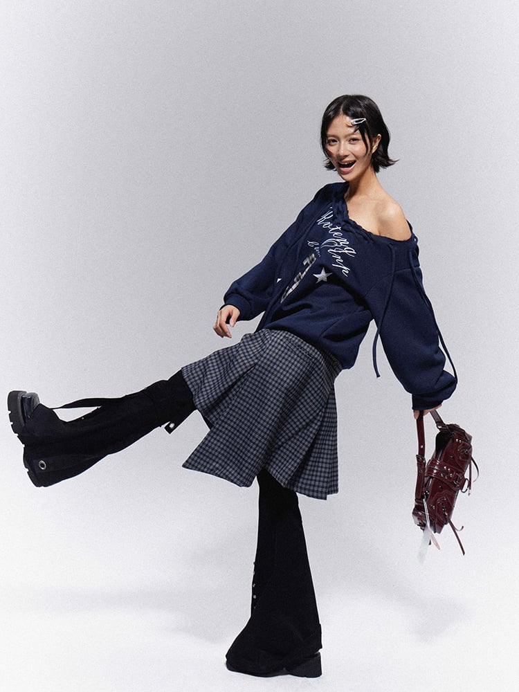 Vintage Straps on Pants Black Dangling Cargo Flap with Flared