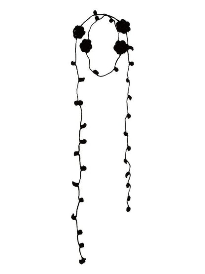 スカーフ クロシェ ヴァイン ローズ ブラック